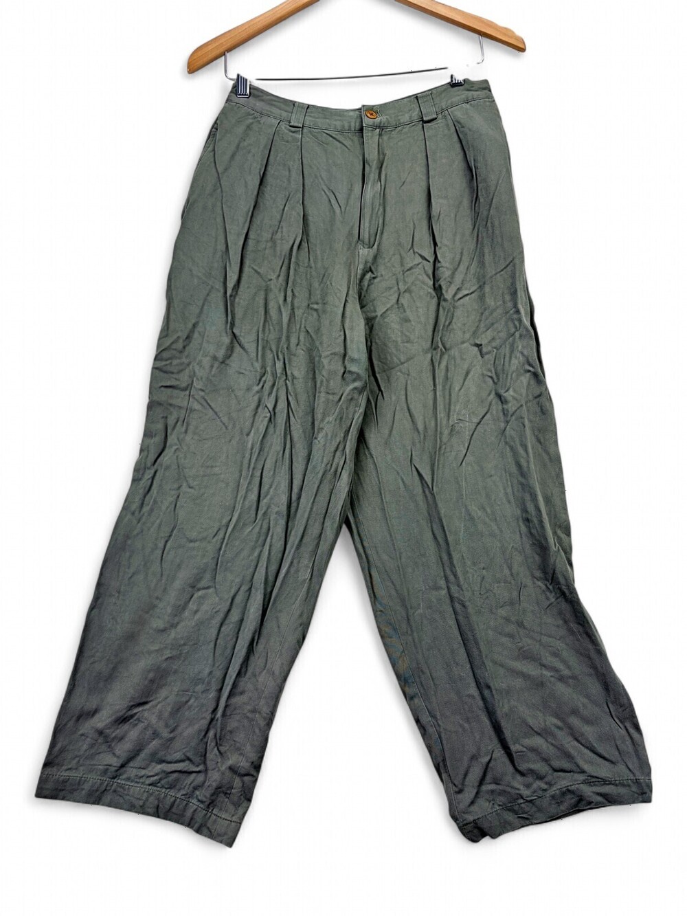 Ralph Lauren Wide Leg Rayon Pants Size 12 Olive